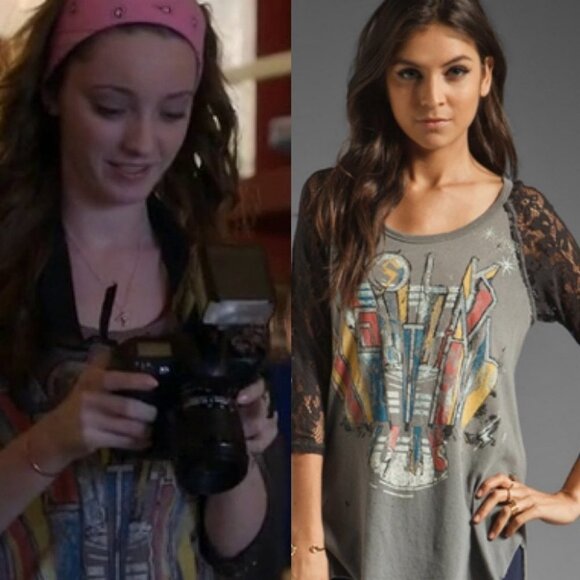 Revolve Free People Renegade Raglan Tee Metal Folk Size Small Lace Bohemian Top - Picture 2 of 16